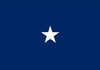 Navy Rear Admiral Lower Half Flag, 1 Star Nylon Applique with Pole Hem, Size 4'4" x 5'6", 1104053ADM