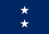 Navy Rear Admiral Upper Half Flag, 2 Star Nylon Applique with Pole Hem, Size 4'4" x 5'6", 2104053ADM
