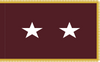 US Army Medical Major General Flag, 2 Star Nylon Applique with Pole Hem and Gold Fringe, Size 3' X 5', GARM2103054