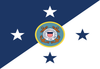 Coast Guard Commandant Flag, Size 1'10" x 2'8" Nylon Applique with header and grommets