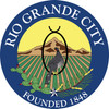 Custom Applique Single Reverse 12' x 18' Poly Flag w/Roped header and Thimbles "City of Rio Grande" Logo Flag, Printed Seal Sewn Onto a Poly Flag with Reinforced Corners