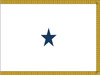 Navy Non-Seagoing Rear Admiral Lower Half Flag, 1 Star Nylon Applique with Pole Hem and Gold Fringe, Size 3' X 5', 1103054ADN