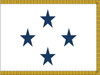 Navy Non-Seagoing Admiral Flag, 4 Star Nylon Applique with Pole Hem and Gold Fringe, Size 3' X 5', 4103054ADN