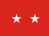 US Army Major General Flag, 2 Star Nylon Applique with Pole Hem, Size 3' X 4', GAR2103043