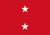 Marine Corps Major General Flag, 2 Star Nylon Applique with Pole Hem, Size 3' X 4', GMC2-103043