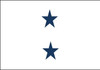 Navy Non-Seagoing Rear Admiral Upper Half Flag, 2 Star Nylon Applique with Pole Hem, Size 3' X 4', ADN2-103043