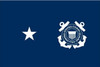 Coast Guard Rear Admiral Flag, 1 Star Nylon Applique with Pole Hem, Size 3' x 4', USCG-M001-103043