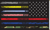 First Responders American Flag, 12" x 18" Stick Flag on Heavy Wooden Dowel w/Spear Tip #SP-31218 NF (HHFIRSTRESPONDER) (back)