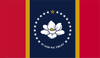 New Mississippi State Flag "In God We Trust Flag", 4'4" x 5'6" with Pole Hem