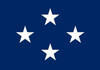 Navy Admiral Flag, 4 Star Nylon Applique with Snap and Ring, Size 6 (3'6"x 5'1"), 4103052ADM