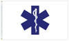 EMS Star of Life Flag 3' X 5', Nylon with Header and Grommets, 070288