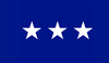 Air Force Lieutenant General Flag, 3 Star Nylon Applique with Pole Hem, Size 3' X 5'