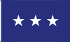 Air Force Lieutenant General Flag, 3 Star Nylon Applique with Header and Grommets, Size 4' x 6' (Open Market)