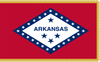 Arkansas Flag with Pole Hem and Gold Fringe