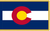 Colorado Flag with Pole Hem and Gold Fringe