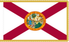 Florida Flag with Pole Hem and Gold Fringe
