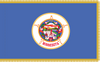 Minnesota Flag with Pole Hem and Gold Fringe