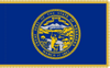 Nebraska Flag with Pole Hem and Gold Fringe