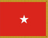 US Army Brigadier General Flag, 1 Star Nylon Applique with Pole Hem and Gold Fringe, Size 3' X 5', GAR1103054