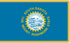 South Dakota Flag with Pole Hem and Gold Fringe
