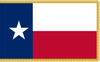 Texas Flag with Pole Hem and Gold Fringe