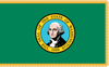 Washington Flag with Pole Hem and Gold Fringe