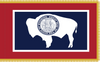 Wyoming Flag with Pole Hem and Gold Fringe