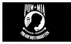 POW-MIA flag, Double Sided Nylon, Size 3' x 5', Nylon with Pole Hem and White Fringe, Reverse