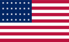 28 Star American Flag, 1846-1847 (TX), Nylon Applique Stars and Sewn Stripes