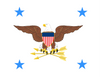 Deputy Secretary of Defense Flag, Nylon Applique Size 3' X 5' with Pole Hem and Medium Blue Fringe