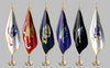 Military Presentation Flag & Flagpole Set - Set of 6