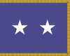 Air Force Major General Flag, 2 Star Nylon Applique with Pole Hem and Gold Fringe, Size 3' X 4', GAF2103044