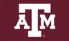 Texas A&M University Flag - Maroon W/White Atm Size 2' x 3' Silk Screened w/ Header and Grommets