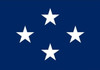 Navy Admiral Flag, 4 Star Nylon Applique with Snap and Ring, Size 7 (1'10"x 2'8"), 4101022ADM