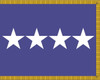 Air Force General Flag, 4 Star Nylon Applique with Pole Hem and Gold Fringe, Size 3' X 4', GAF4103044