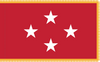 Marine Corps General Flag, Nylon Applique, 4 Star 3' x 5' Polehem and Gold Fringe, 7262053