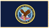 Department of Veterans Affairs, 3' x 5', Appliqued Nylon with Pole Hem & Fringe