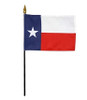 Texas Stick Flag, 4" x 6", Printed E-Gloss