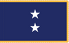 Navy Rear Admiral (Upper Half) Flag, Nylon Applique, 2 Star 3' x 5' Polehem and Gold Fringe, 7202053
