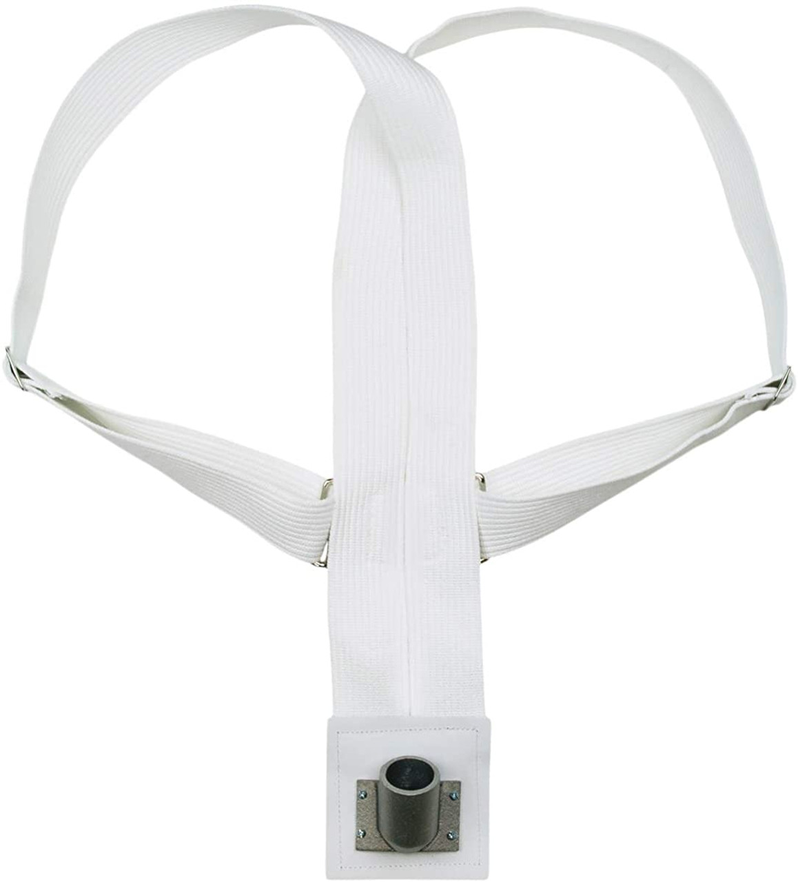 Flag Carrier, Double Strap White Web with Aluminum Cup, F-C301N, FC301N