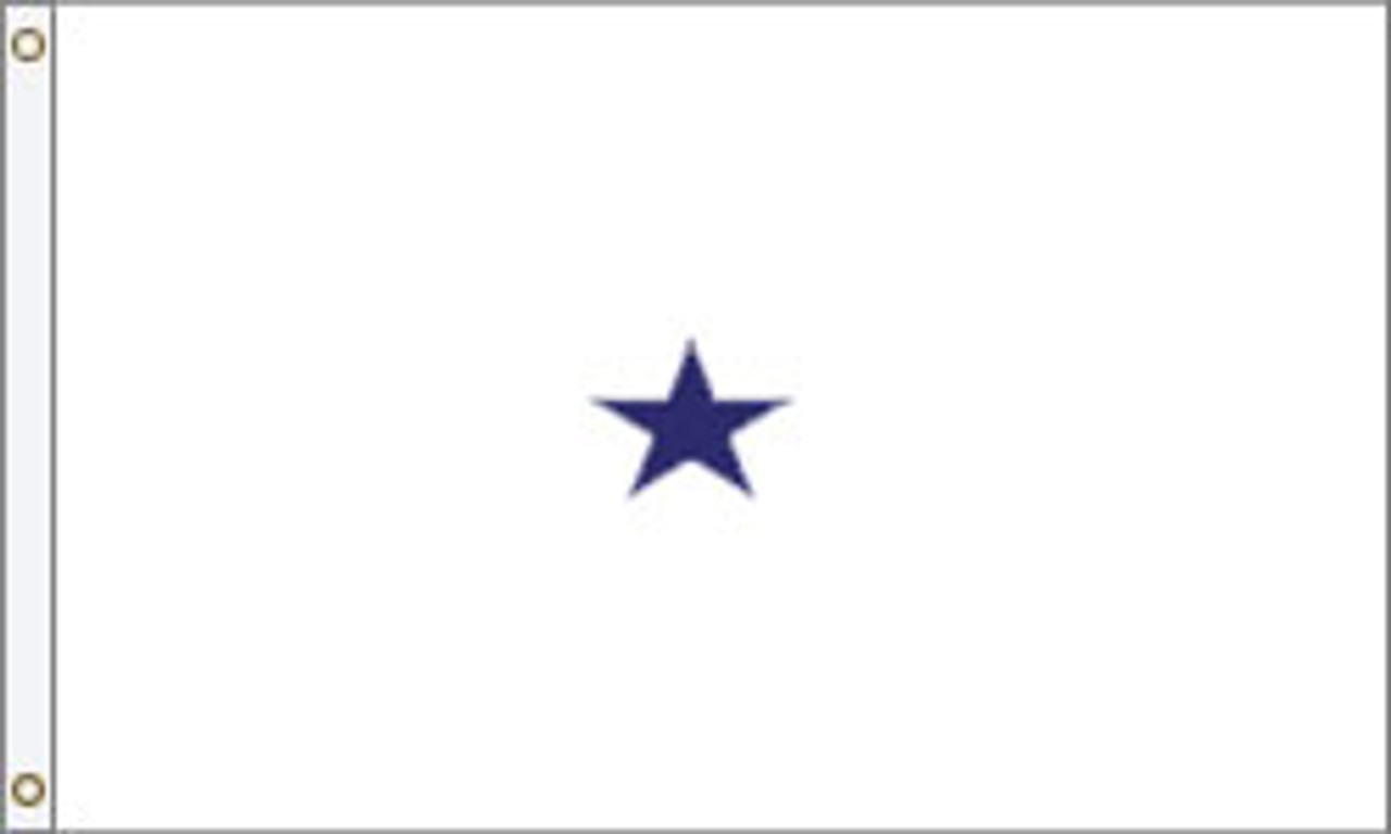 Navy Non-Seagoing Rear Admiral Lower Half Flag, 1 Star Nylon Applique with Header and Grommets, Size 7 (1'10"x 2'8"), 1101021ADN