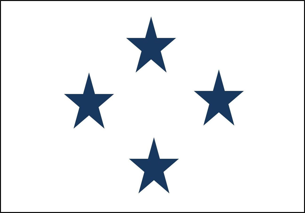 Navy Non-Seagoing Admiral Flag, 4 Star Nylon Applique with Pole Hem Size (12" x 15") for Automobiles, 4101013ADN