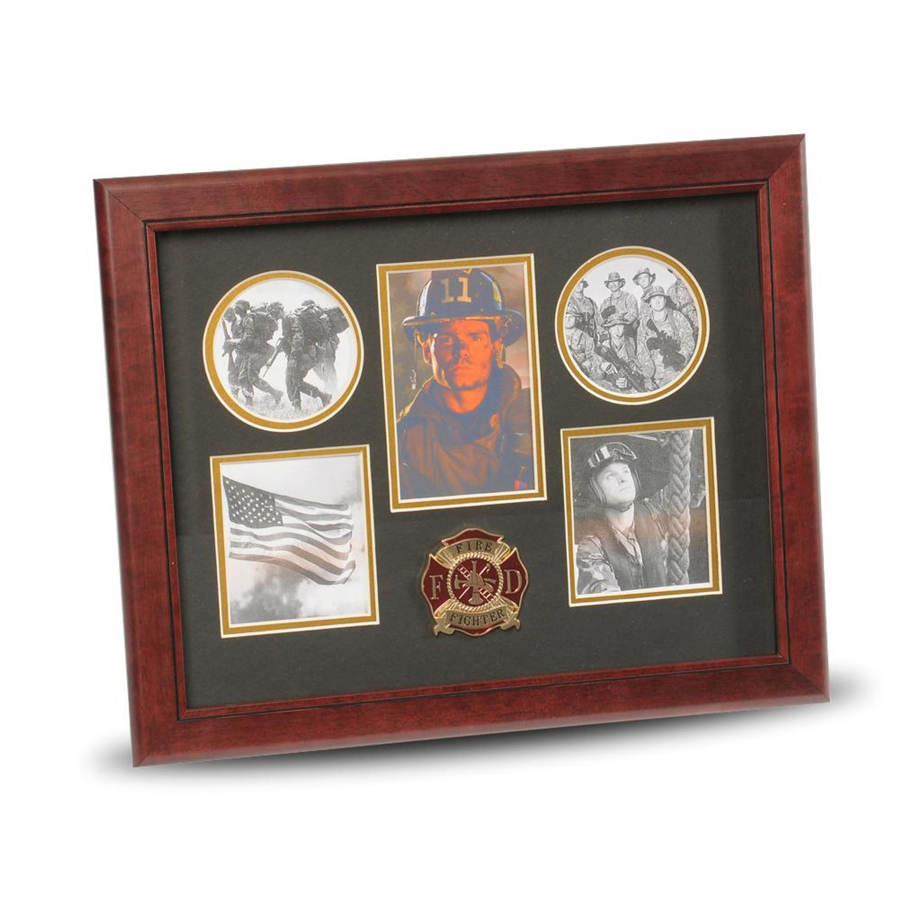 5 Photo Collage, Service Medallion, 11" x 14", Fire Department