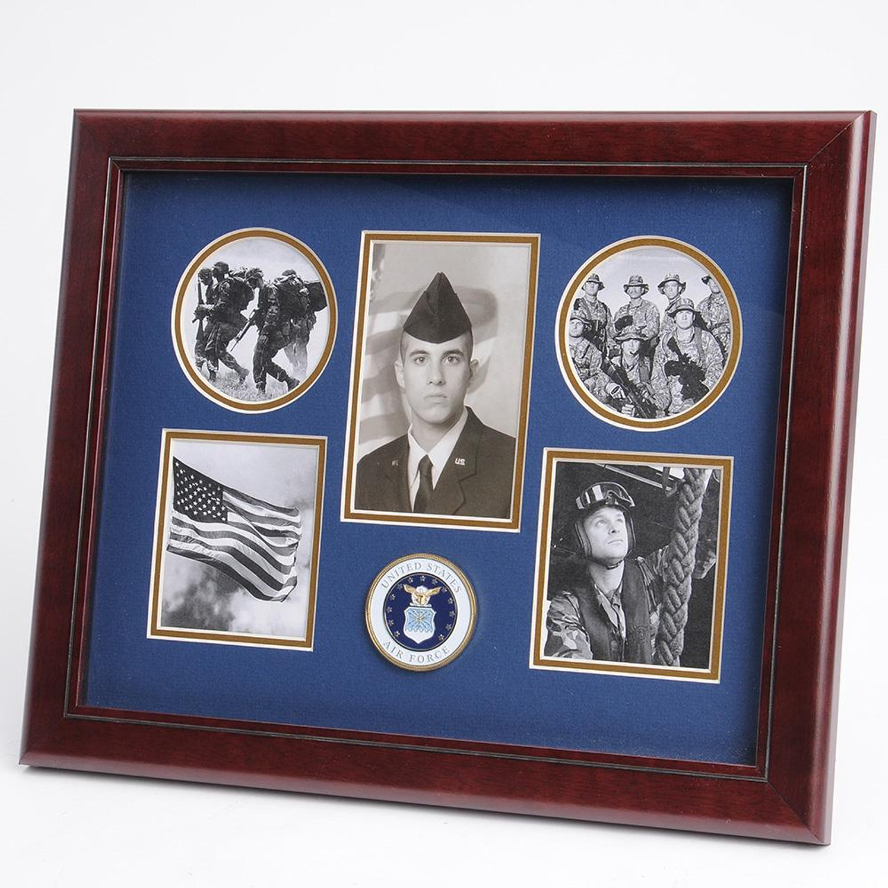 5 Photo Collage, Service Medallion, 11" x 14", Air Force