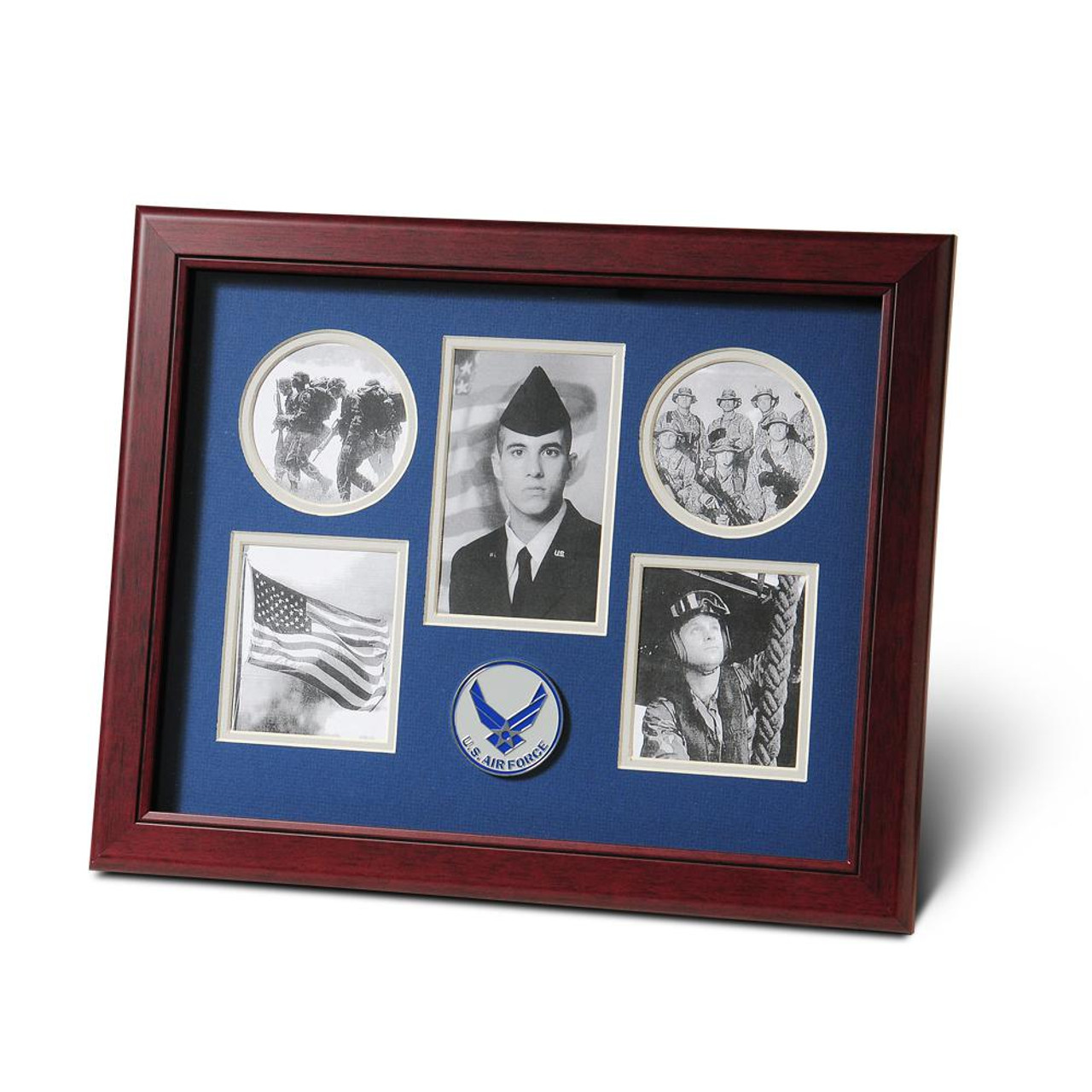 5 Photo Collage, Service Medallion, 11" x 14", Air Force Wings