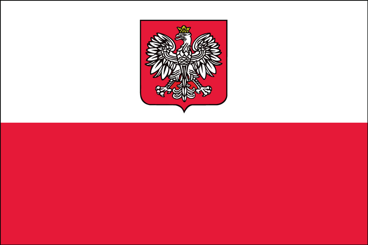 Poland With Eagle Outdoor Flag Nylon