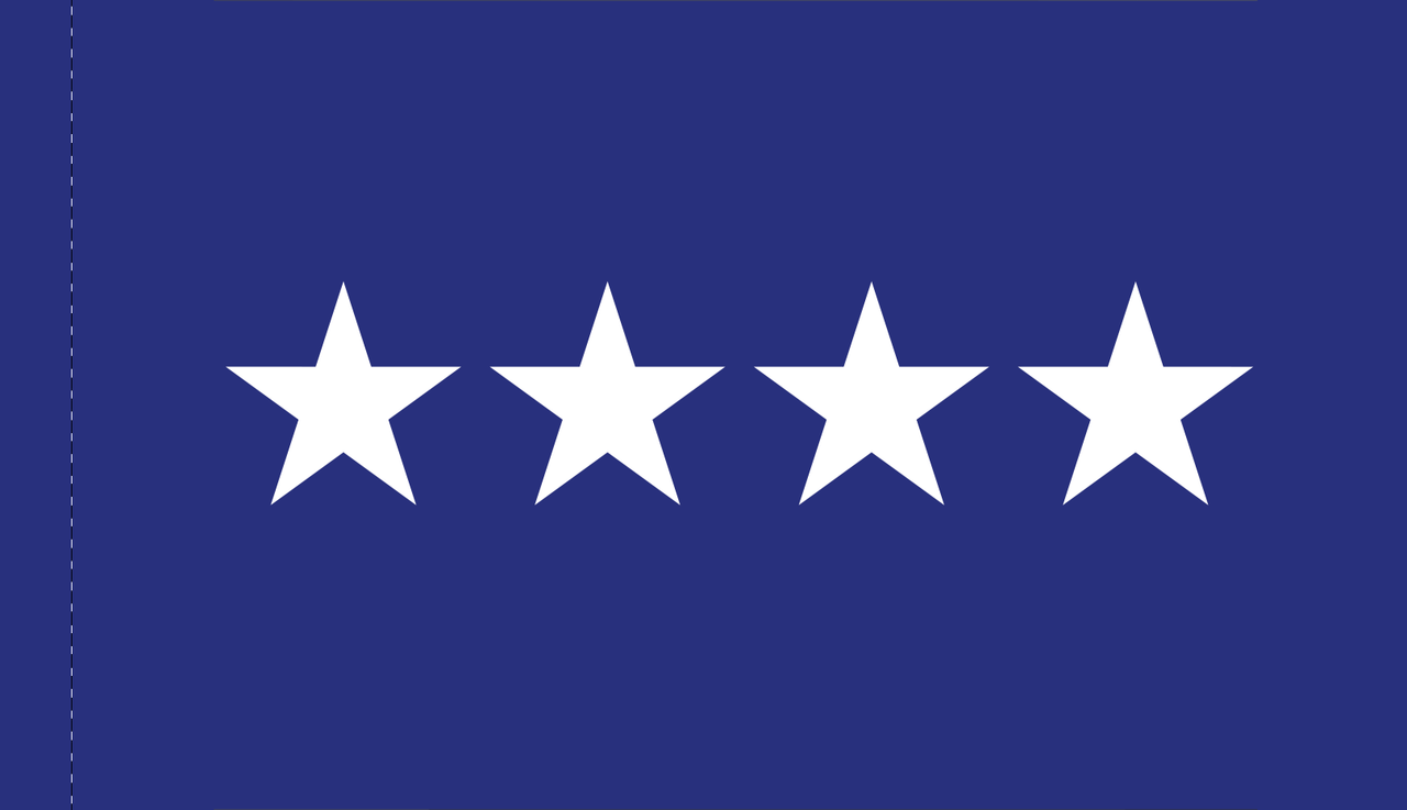 Air Force General Flag, Nylon Applique, 4 Star 4' x 6' Polehem Plain, 7182092 (Open Market)