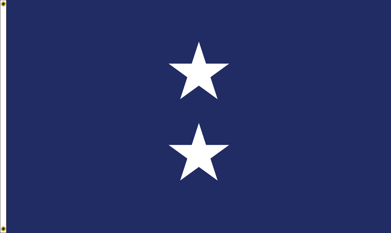 Navy Rear Admiral (Upper Half) Flag, Nylon Applique, 2 Star 4' x 6' Header and Grommets, 7202091 (Open Market)