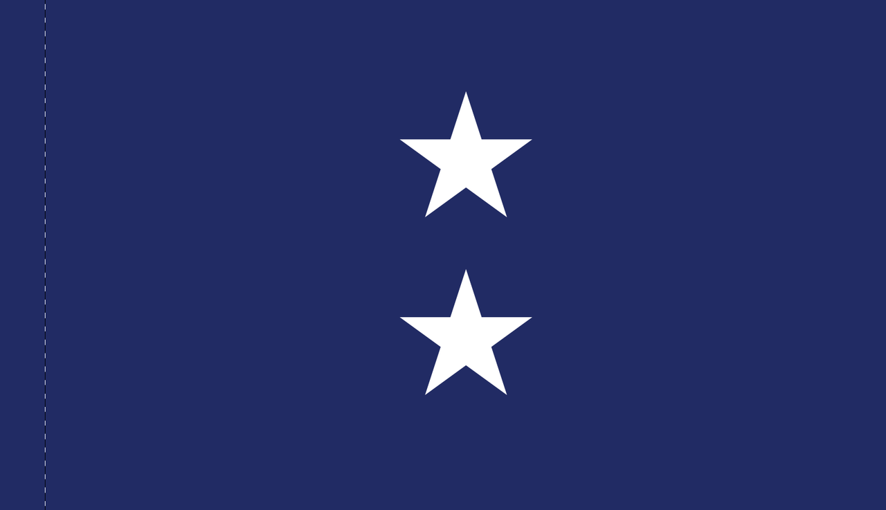 Navy Rear Admiral (Upper Half) Flag, Nylon Applique, 2 Star 4' x 6' Polehem Plain, 7202092 (Open Market)