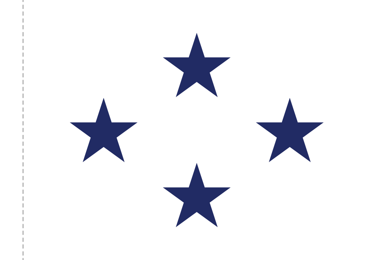 Navy Non-Sea Going Admiral Flag, Nylon Applique, 4 Star 3' x 4' Polehem Plain, 7342022 (Open Market)
